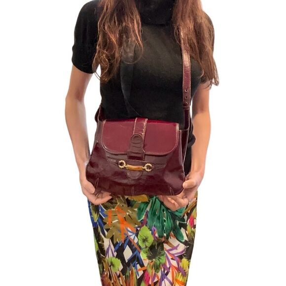 Gucci magenta pants leather vintage bag - Picture 3 of 16